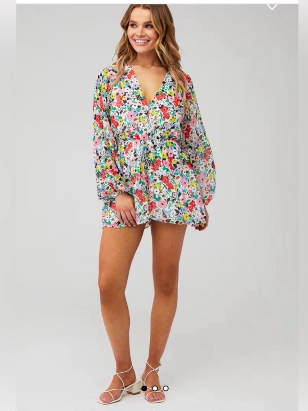 Yumi Kim White Floral Tie-Waist Naomi Romper